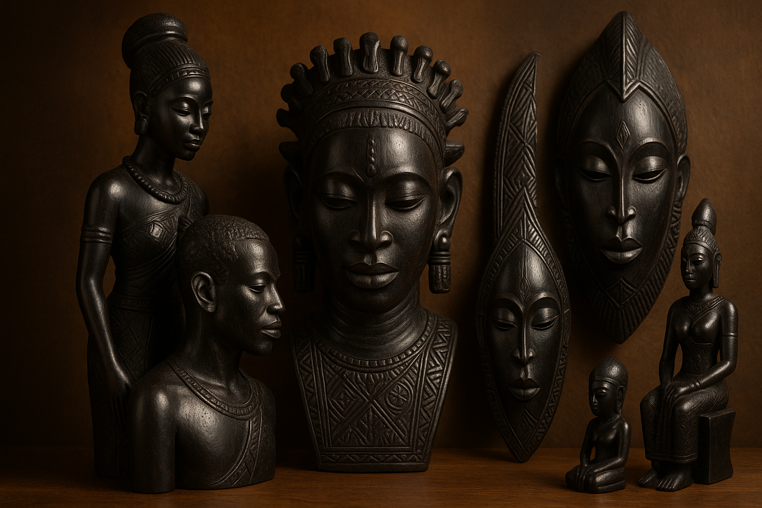 Afrikanische kunst aus ebenholz